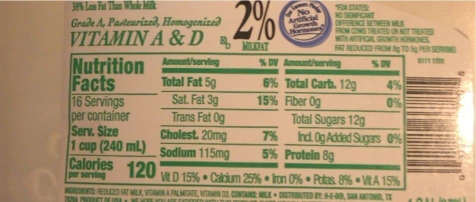 2% Reduced fat milk 2% packshot