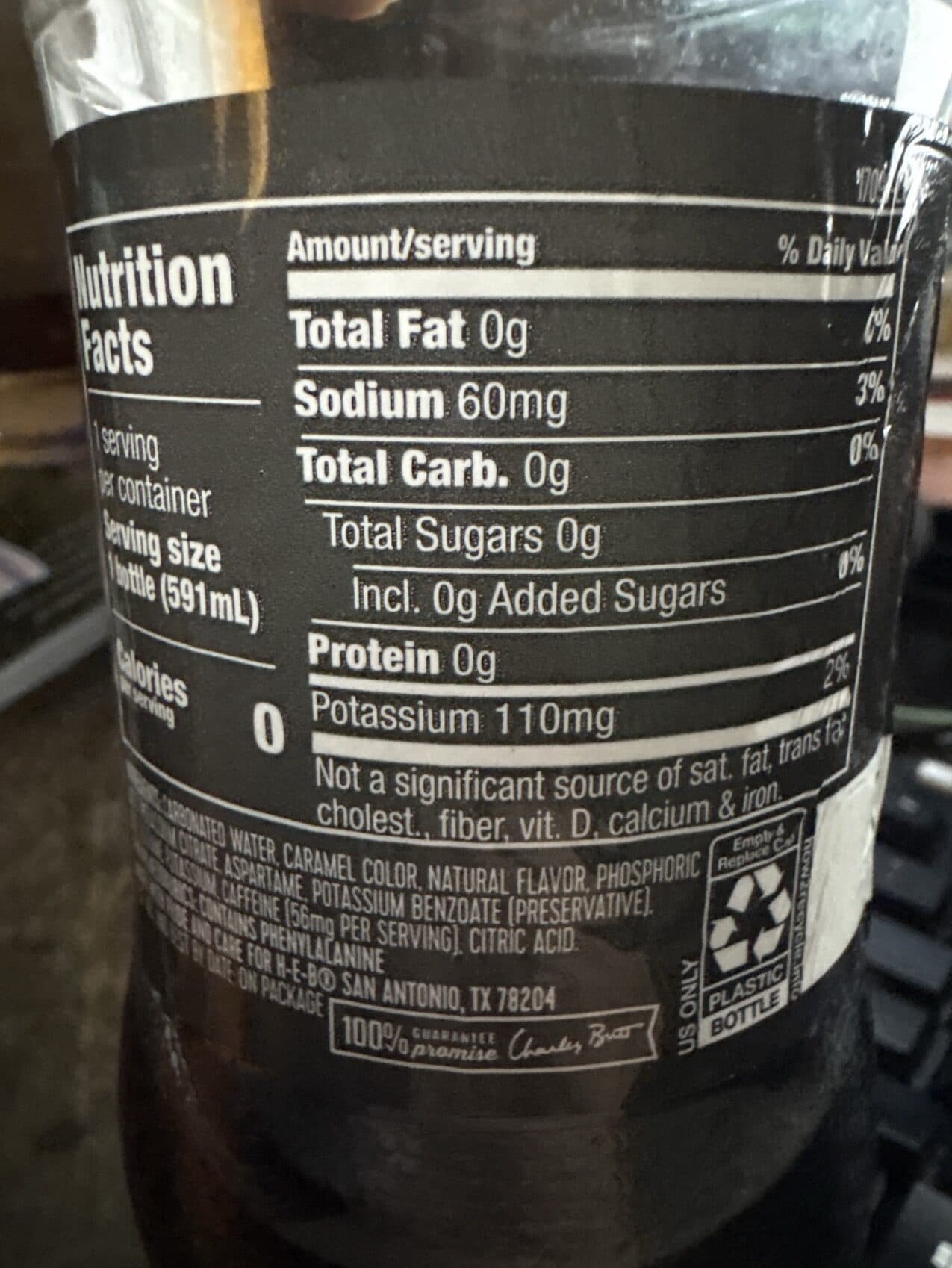 H-E-B Zero Original Cola packshot