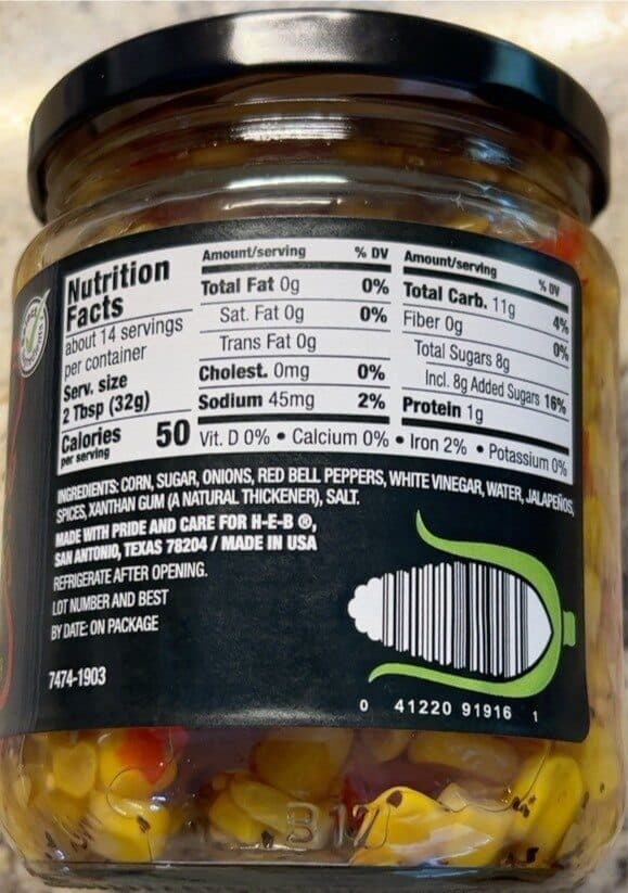 H-E-B Sweet Corn & Chile Salsa Relish packshot