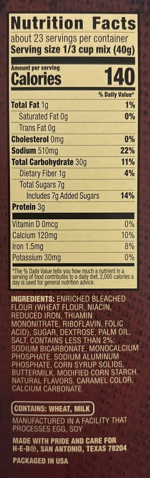 H-E-B Pancake & Waffle Mix packshot