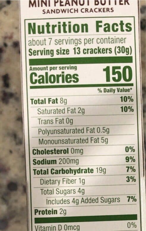 H-E-B Organics Mini Peanut Butter sandwich crackers packshot