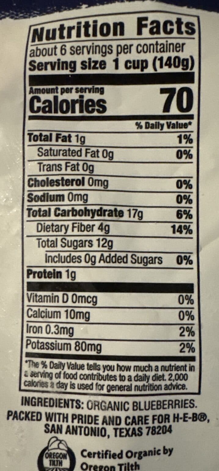 Organics Blueberries packshot