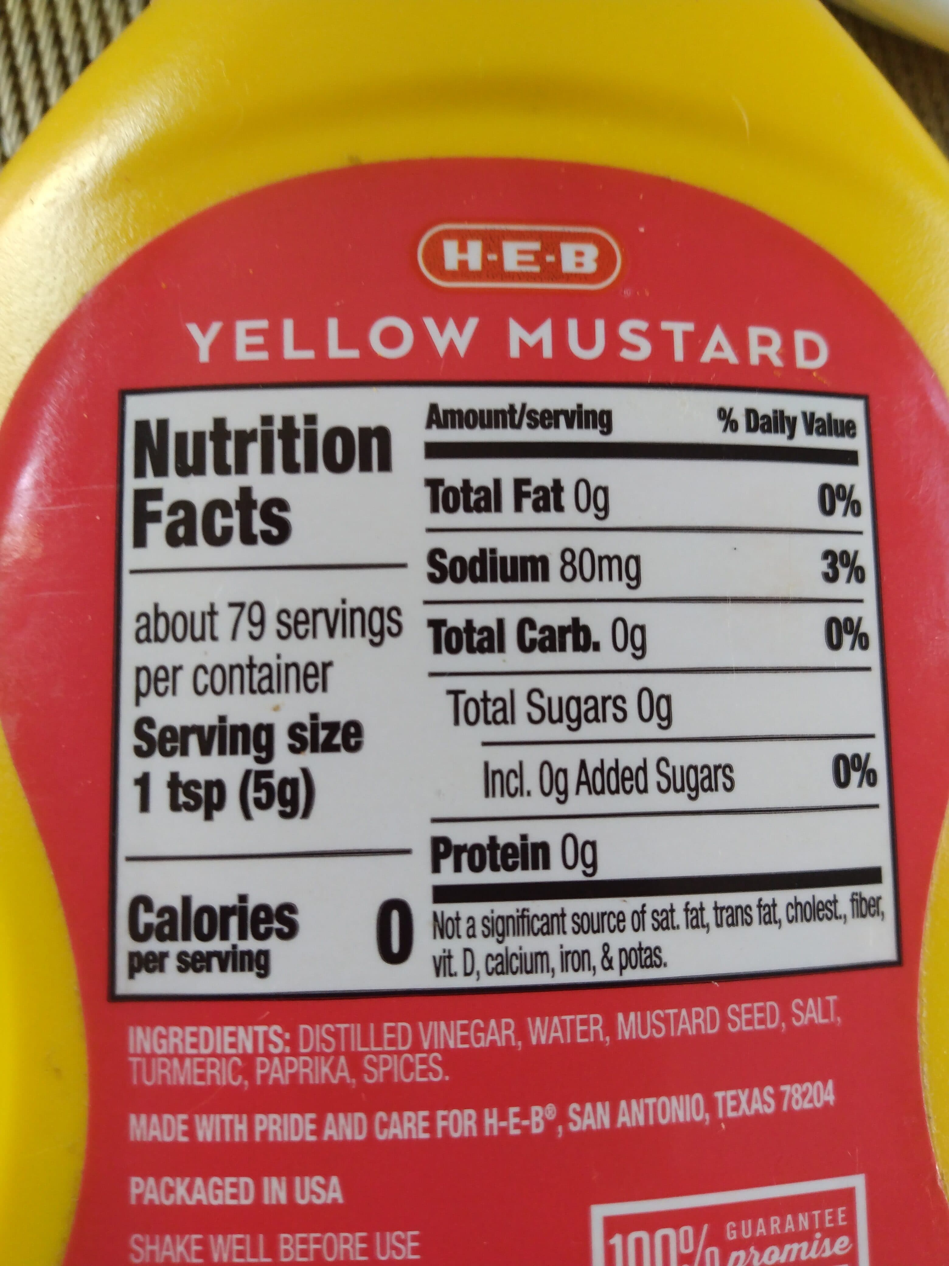 H-E-B Yellow Mustard packshot