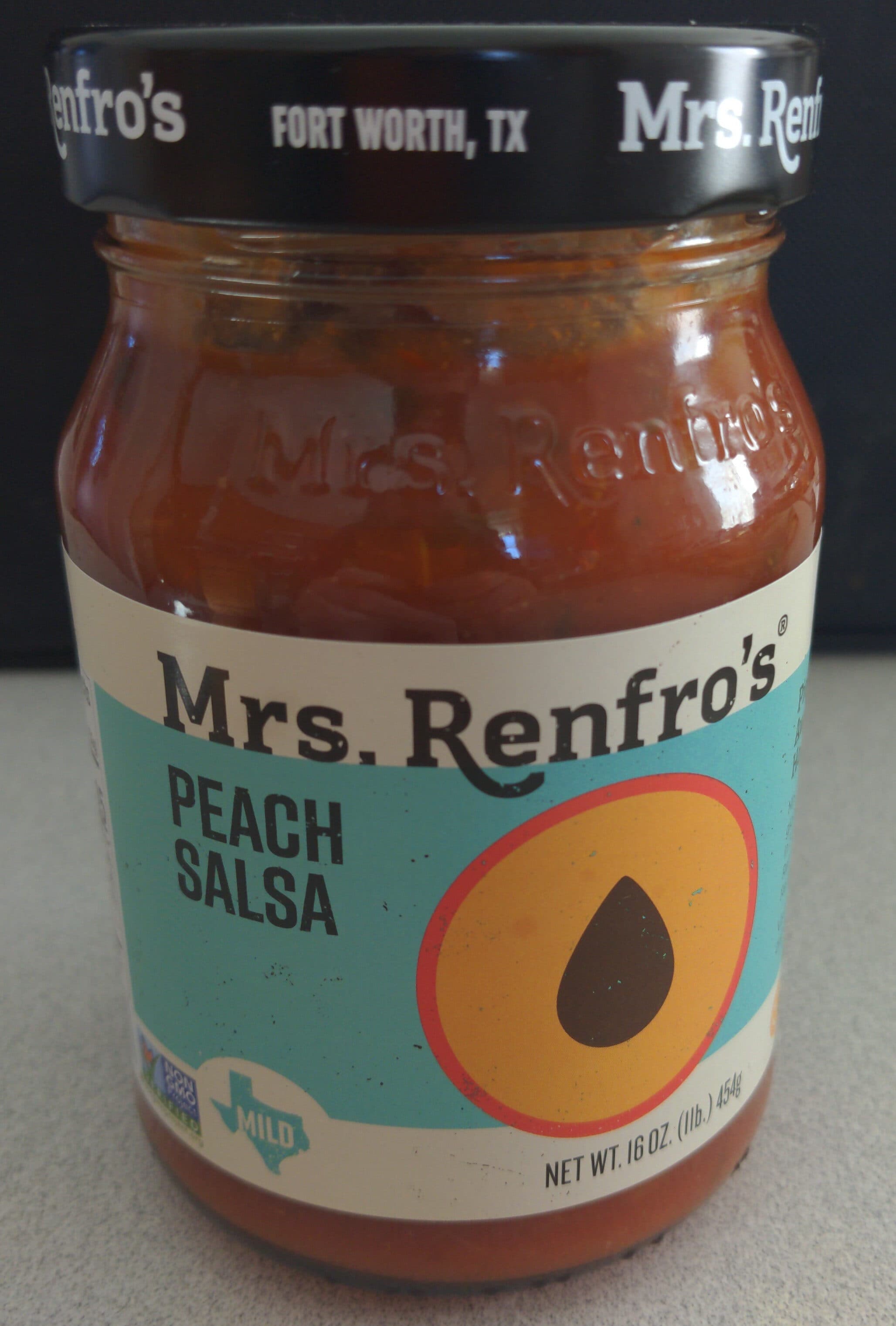 Mrs. Renfro's Mild peach salsa, mild packshot