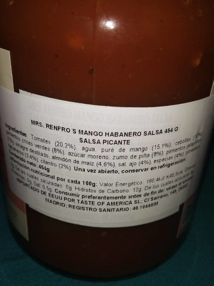 Mrs. Renfro's Medium hot mango habanero salsa, medium hot packshot