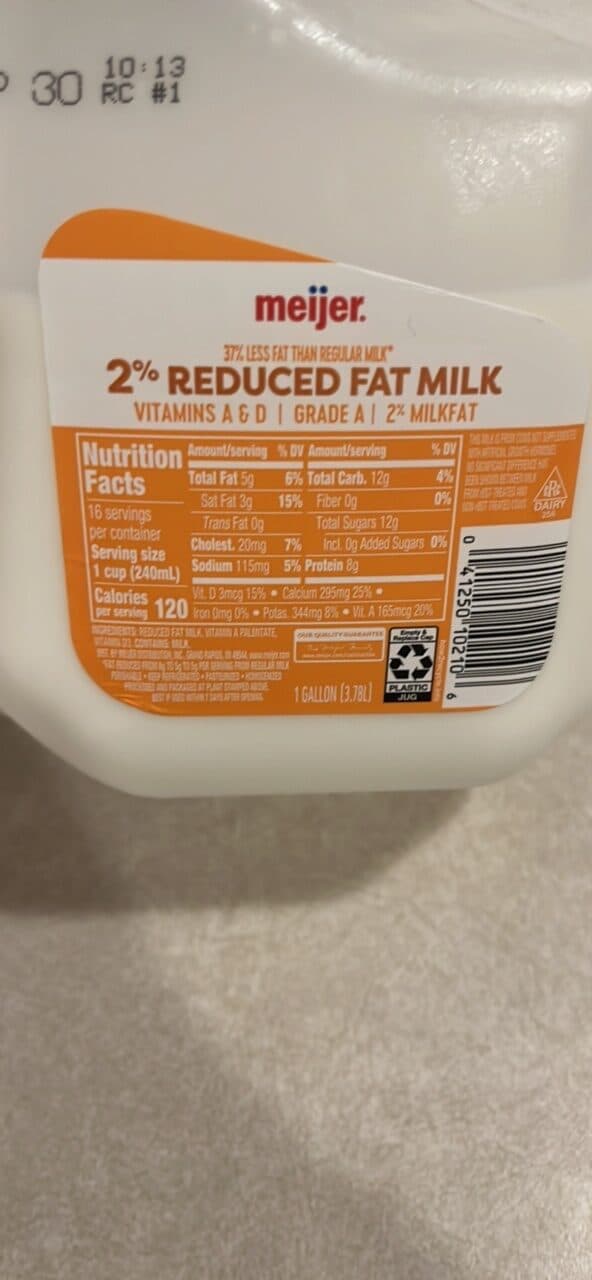 meijer 2% REDUCED FAT MILK packshot