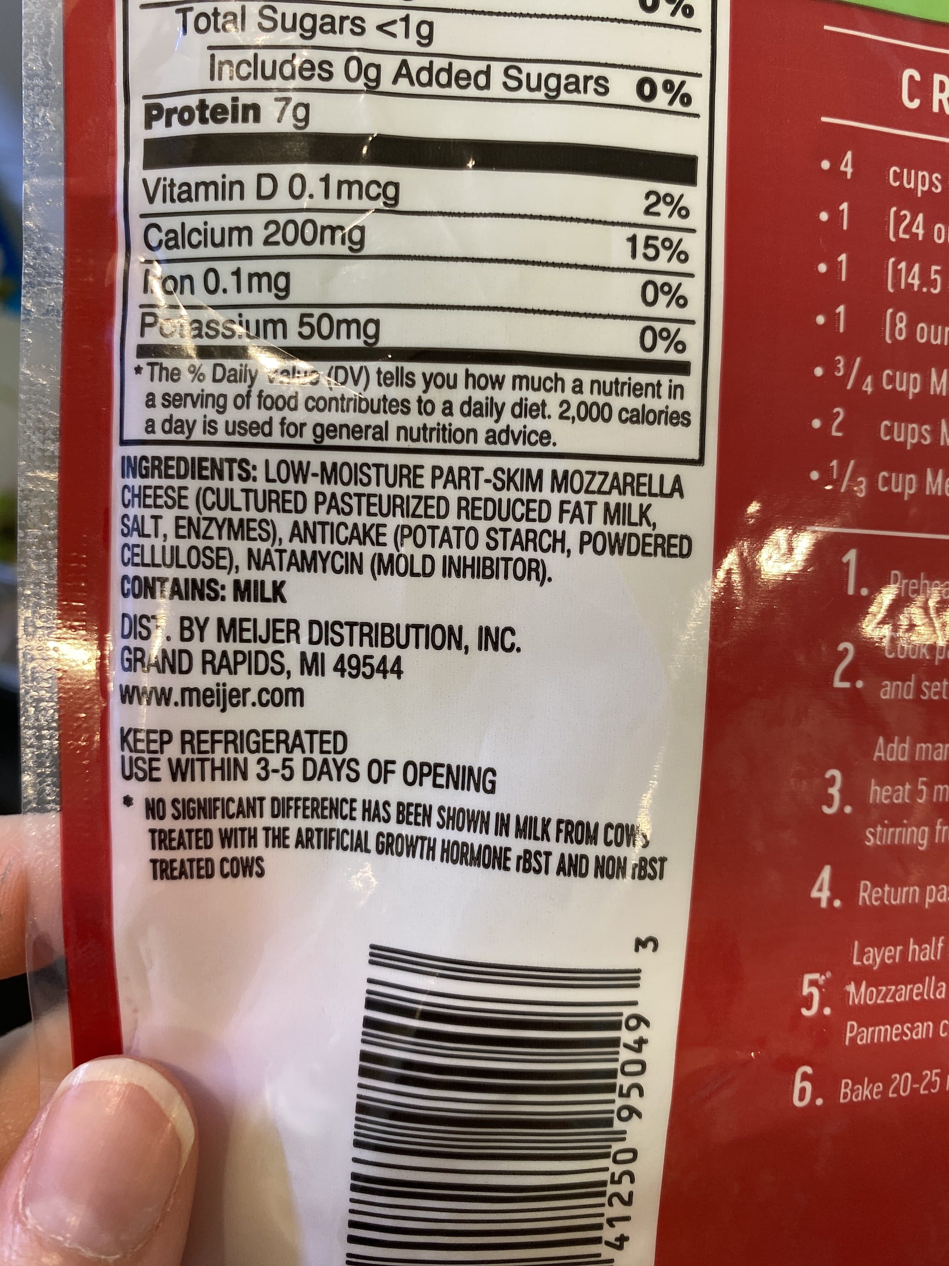 meijer MOZZARELLA LOW-MOISTURE PART-SKIM CHEESE SHREDDED packshot