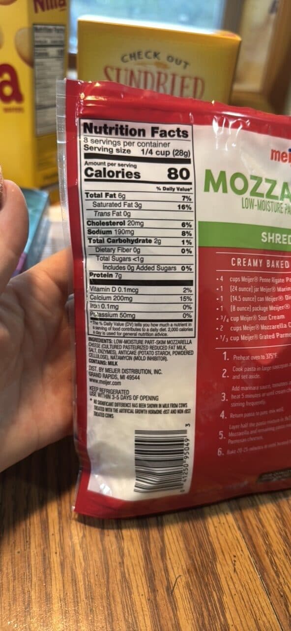 meijer MOZZARELLA LOW-MOISTURE PART-SKIM CHEESE SHREDDED packshot