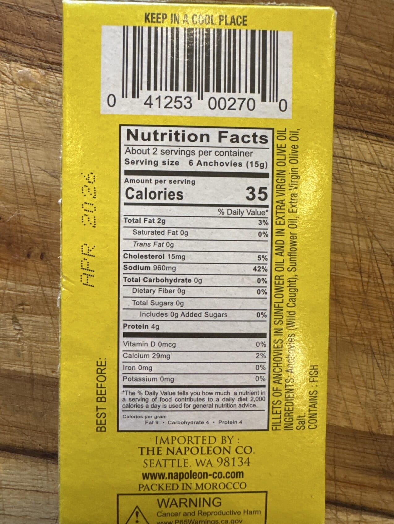 Napoleon Fillets Of Anchovies In Olive Oil packshot