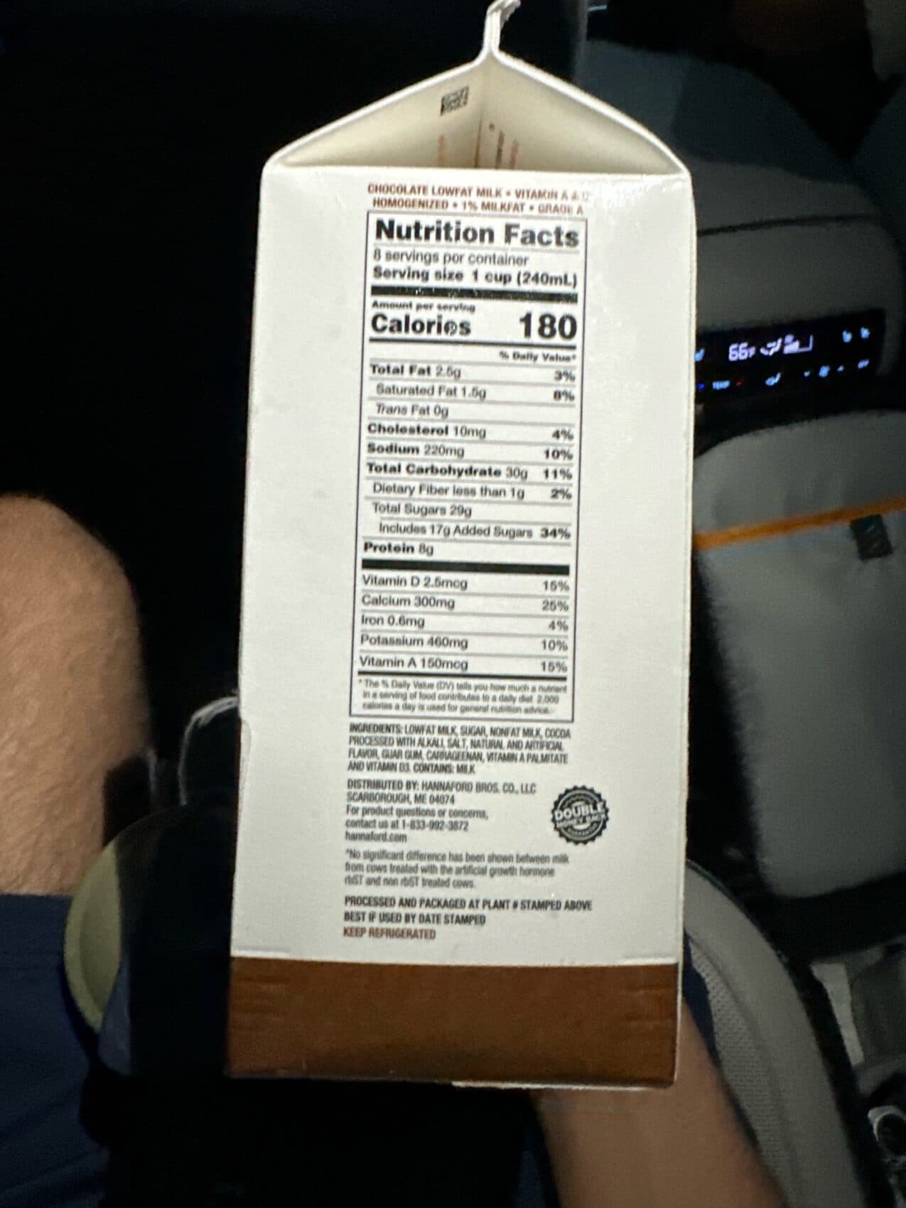 Hannaford Lowfat Milk packshot