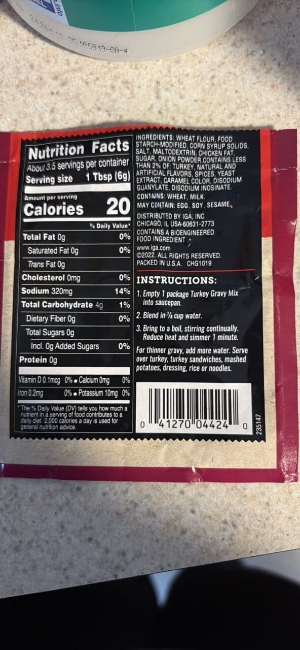 IGA Turkey Gravy Mix packshot