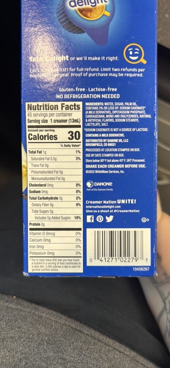 International Delight International Delight French Vanilla Coffee Creamers packshot