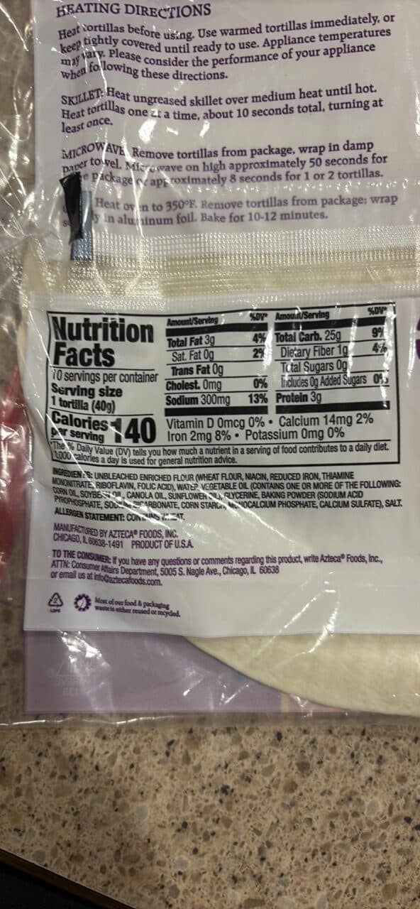Azteca Original Thin Soft & Tender Flour Tortillas packshot