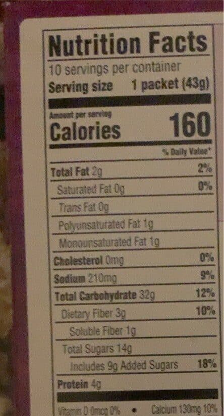 Essential Everyday Raisins and spice oatmeal packshot