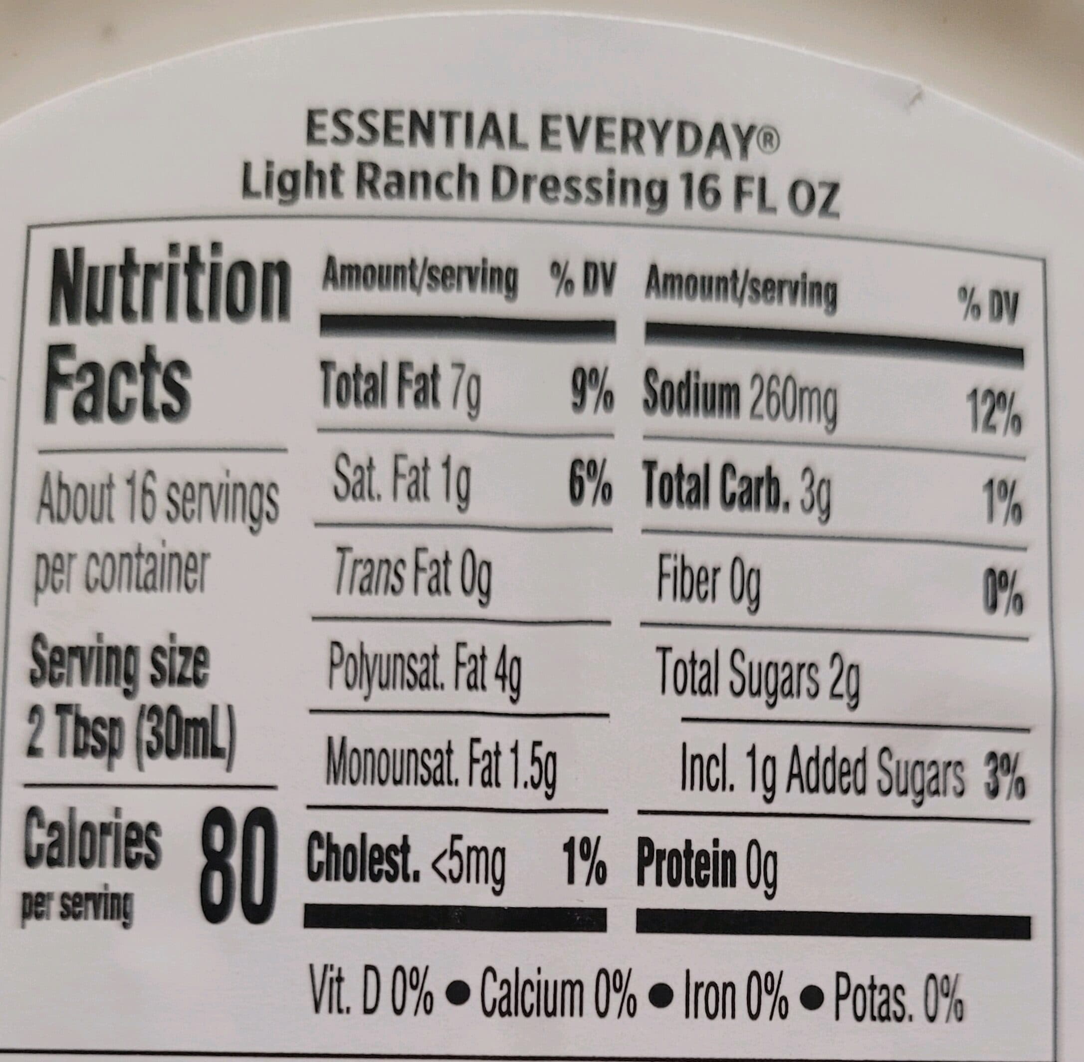 Supervalu Inc. Creamy Ranch Reduced Fat Dressing packshot