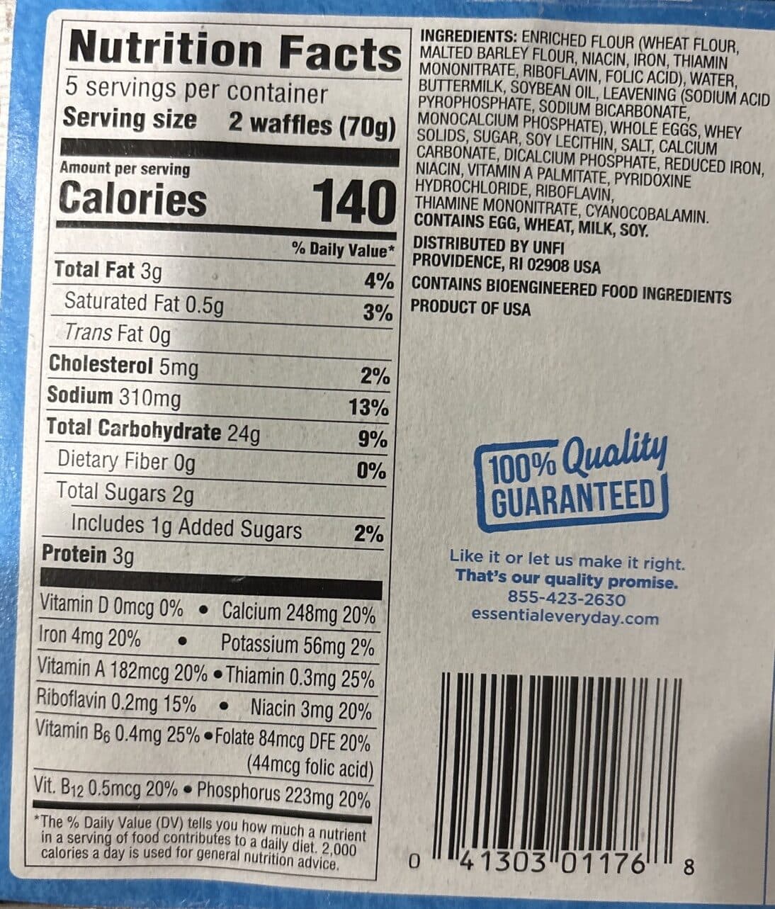 Essential Everyday Waffles packshot