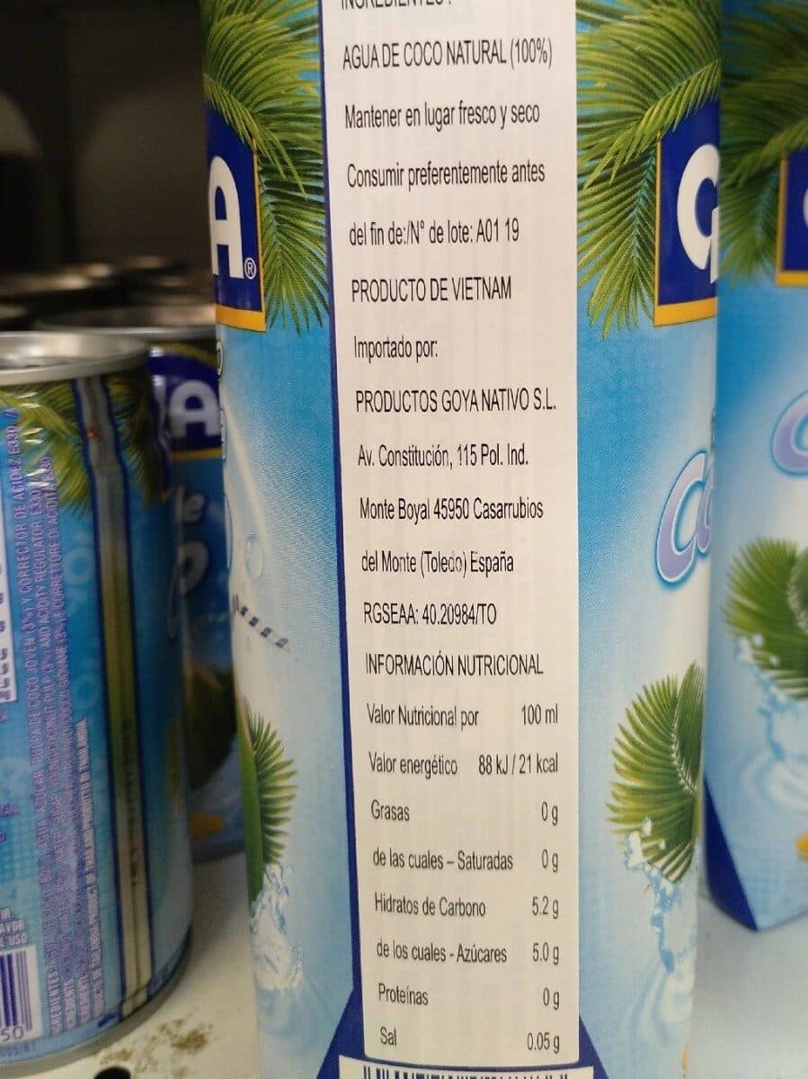 Goya Coconut Water packshot