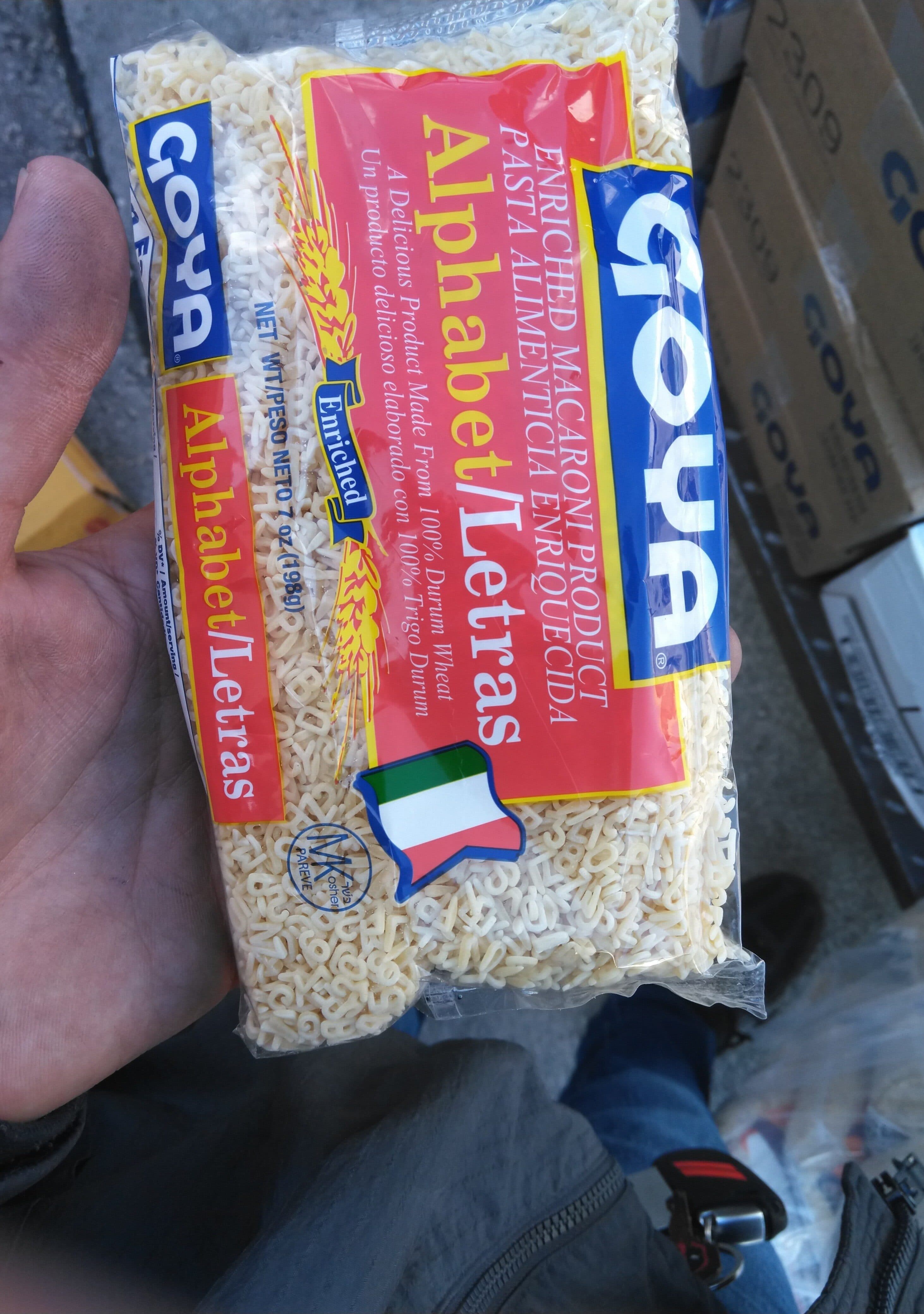 Goya Alphabet Enriched Macaroni Product packshot