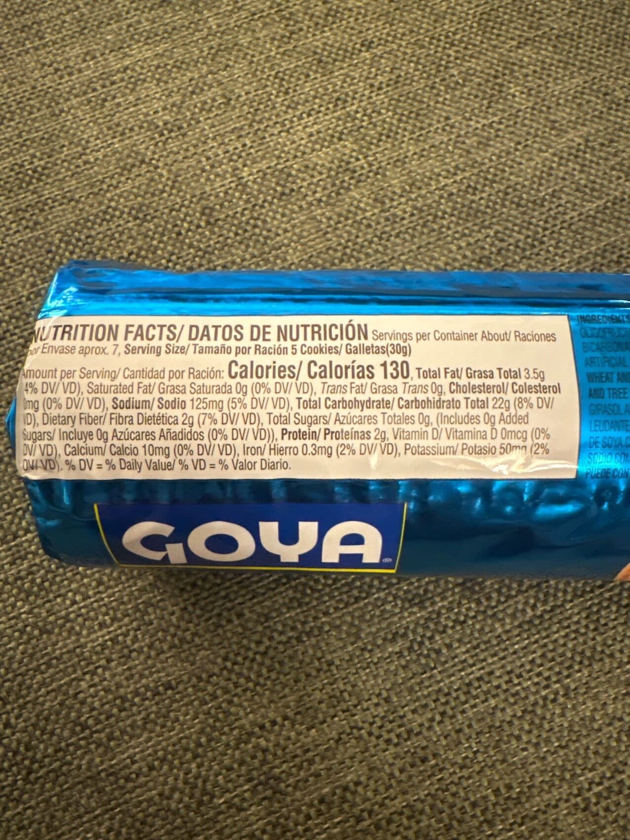 Goya Sugar Free Maria Cookies packshot