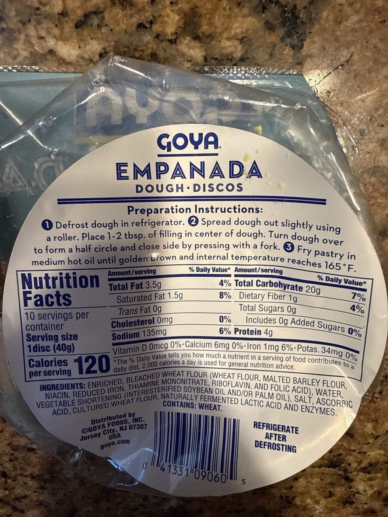 Goya Discos Dough For Turnover Pastries packshot