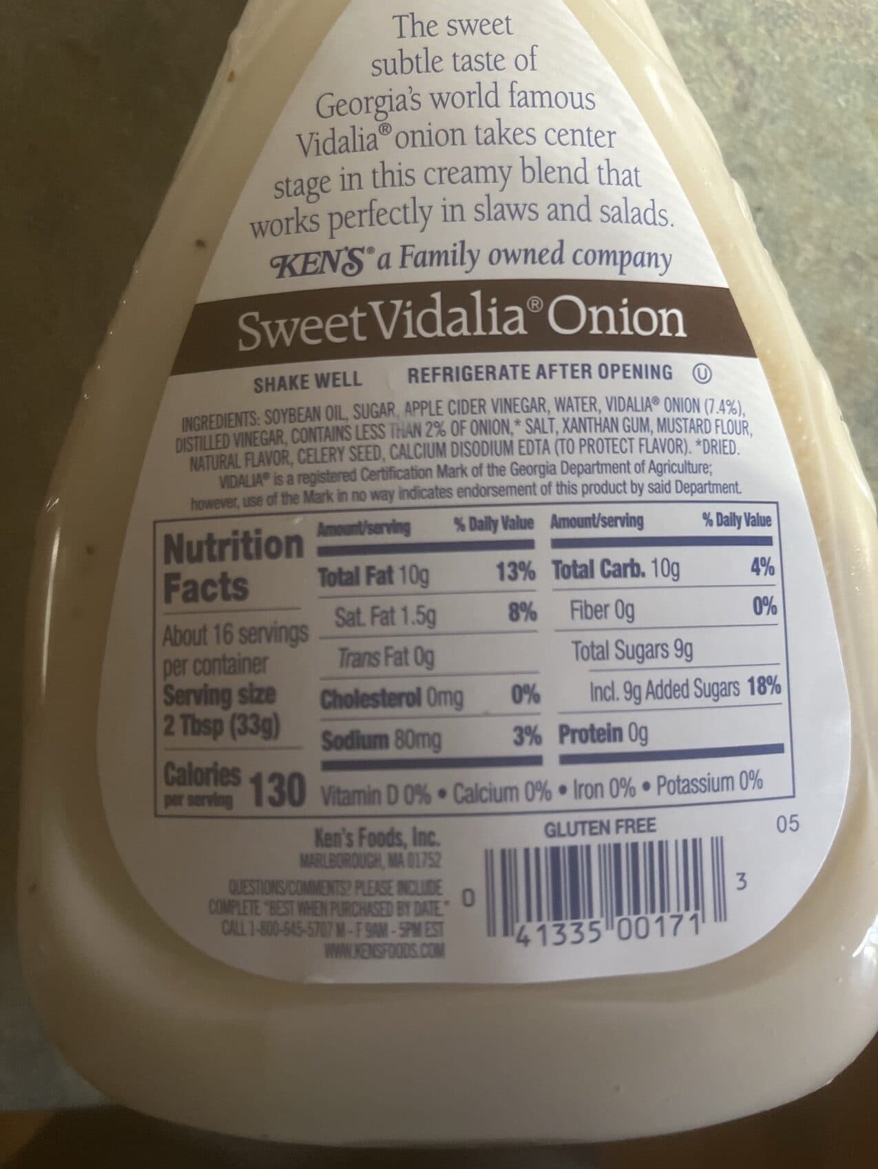 Ken's Foods Inc. Sweet Vidalia Onion Dressing packshot
