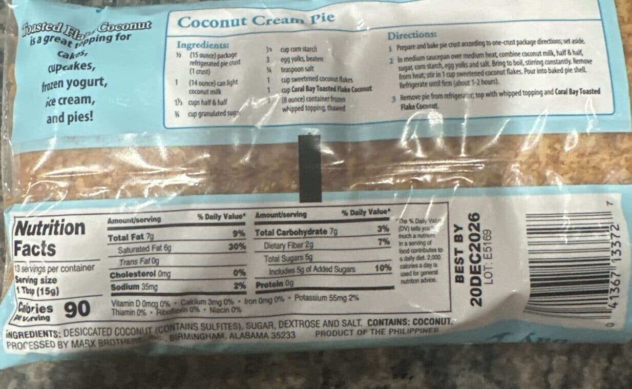 Coral Bay Toasted Flake Coconut packshot