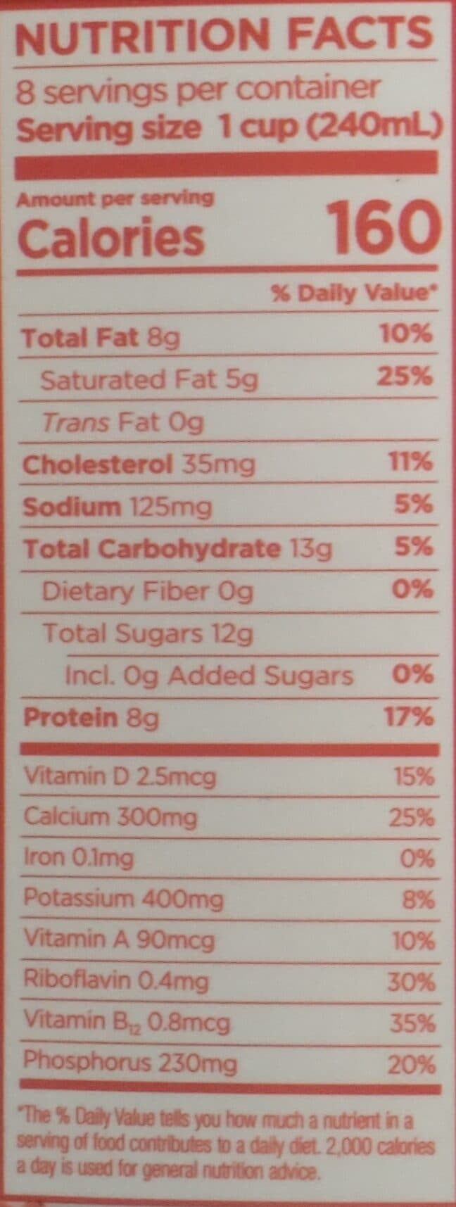 Lactaid Whole Milk packshot