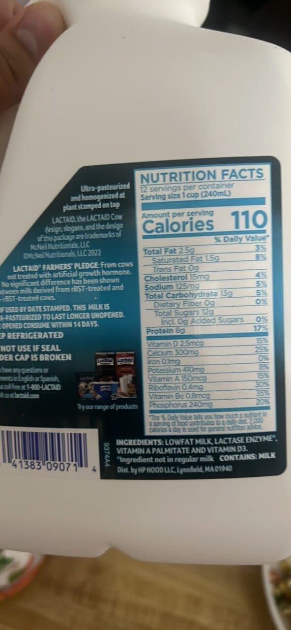 Lactaid 1% Lowfat Milk packshot