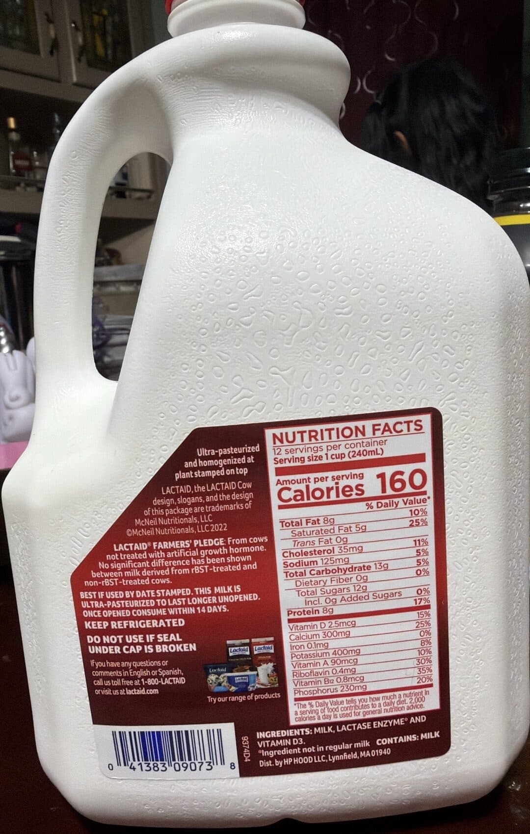 Lactaid Whole Milk Lactose Free packshot