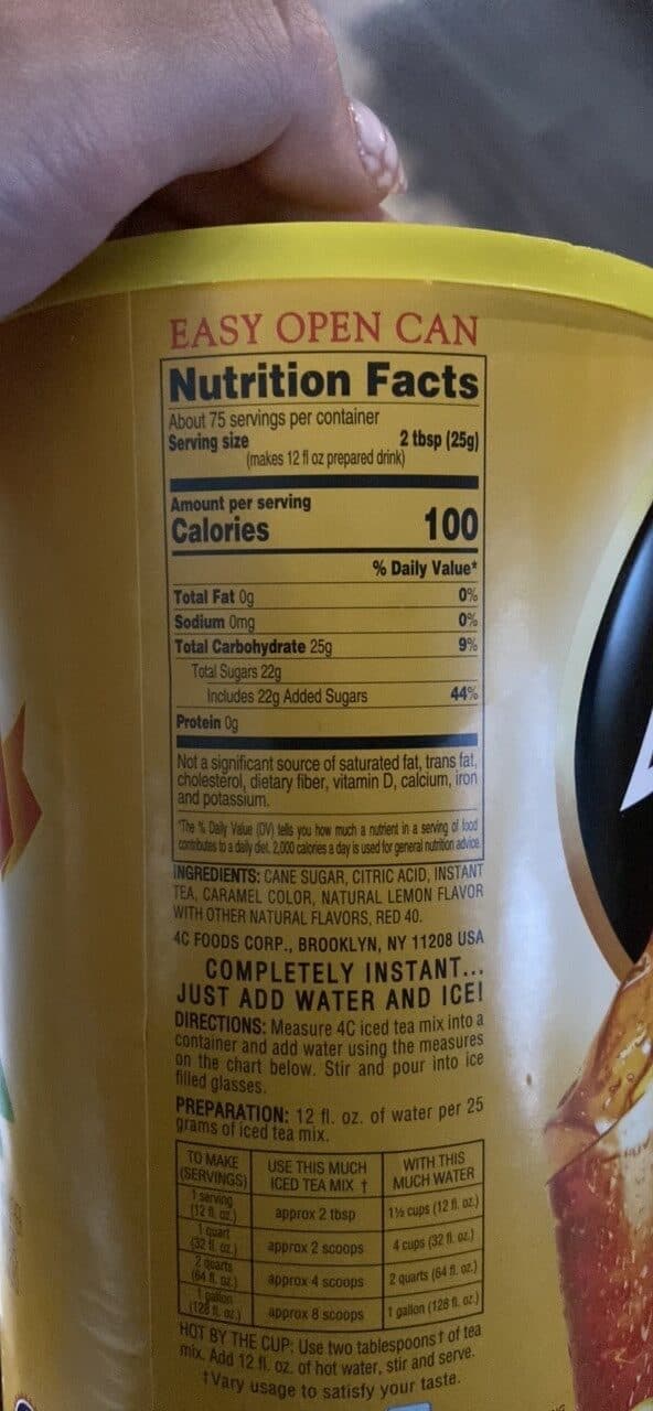 4C Iced Tea Mix packshot