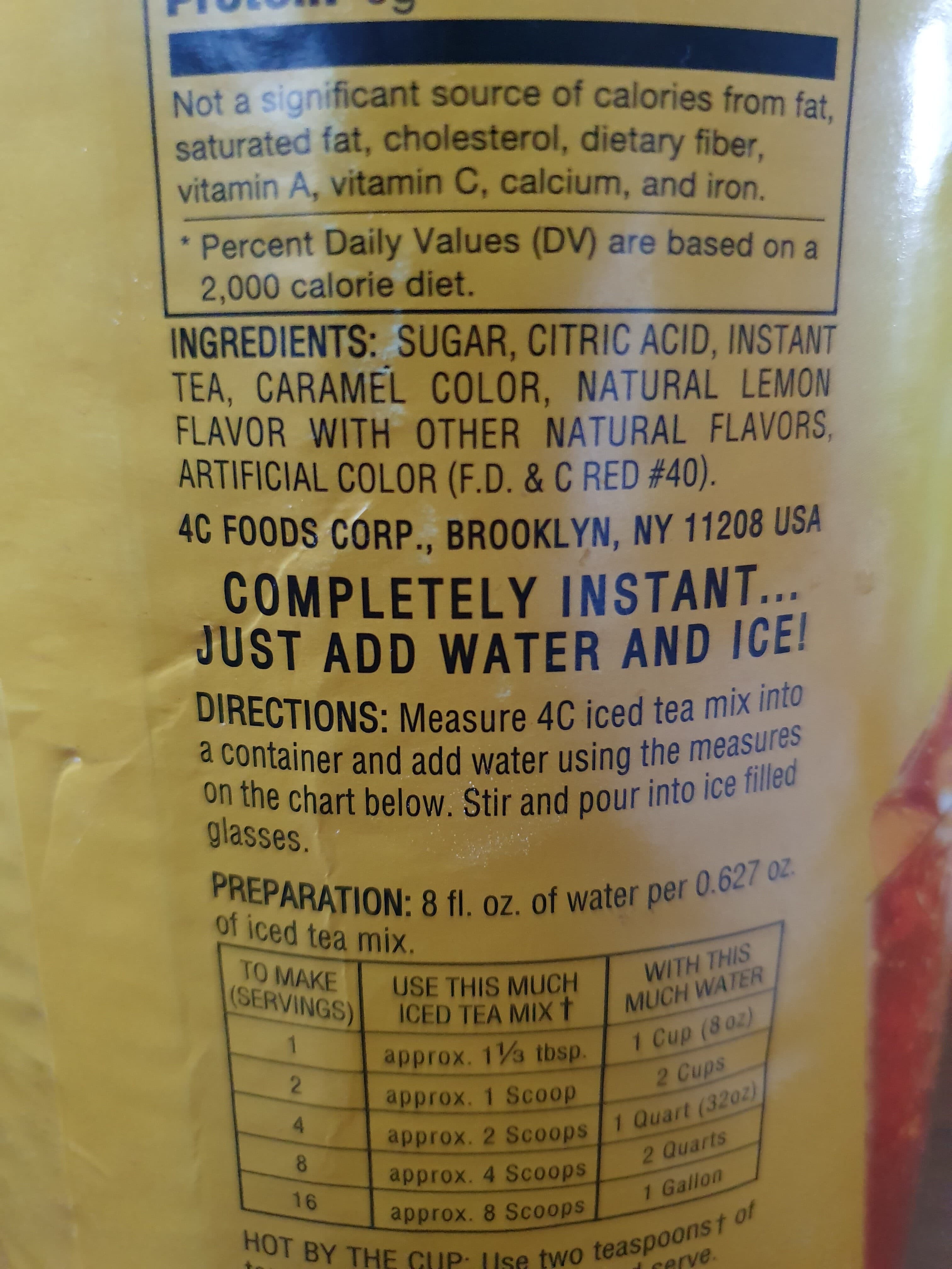 4C Iced Tea Mix packshot