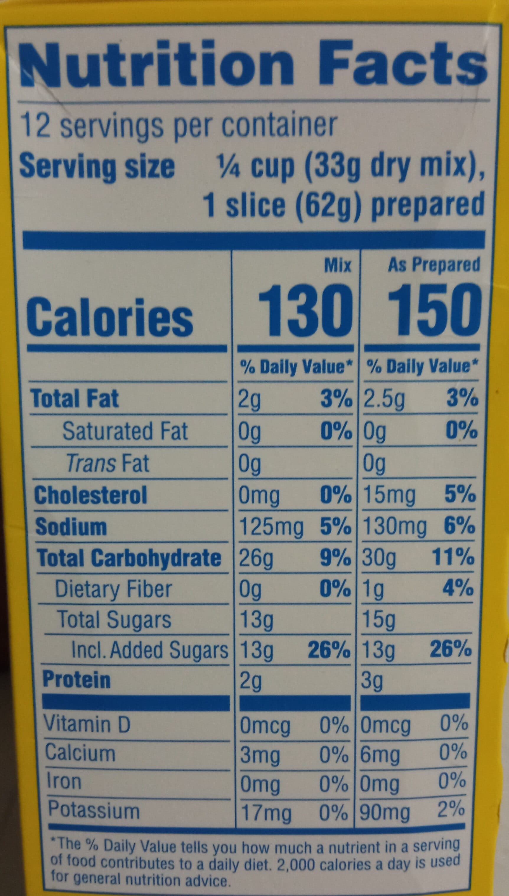 Concord Foods Chiquita, Banana Bread Mix packshot