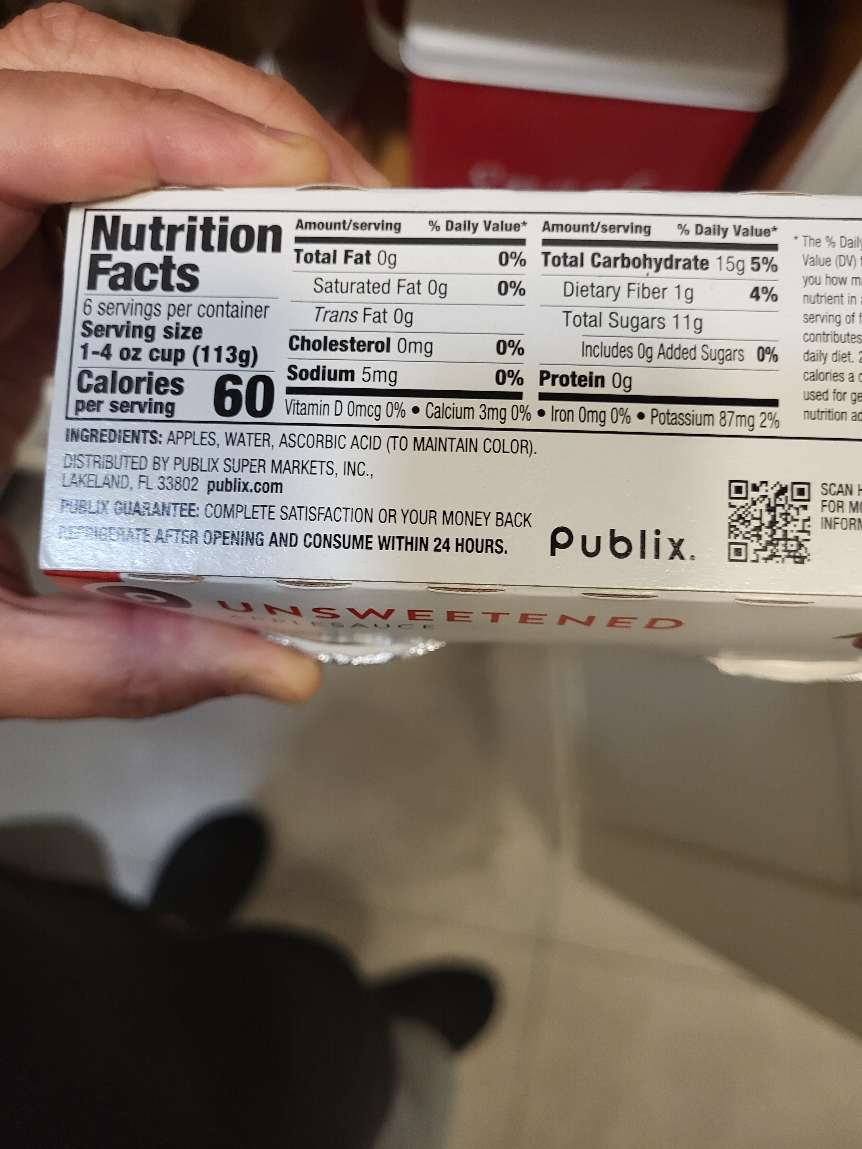 Publix Unsweetened Apple Sauce packshot