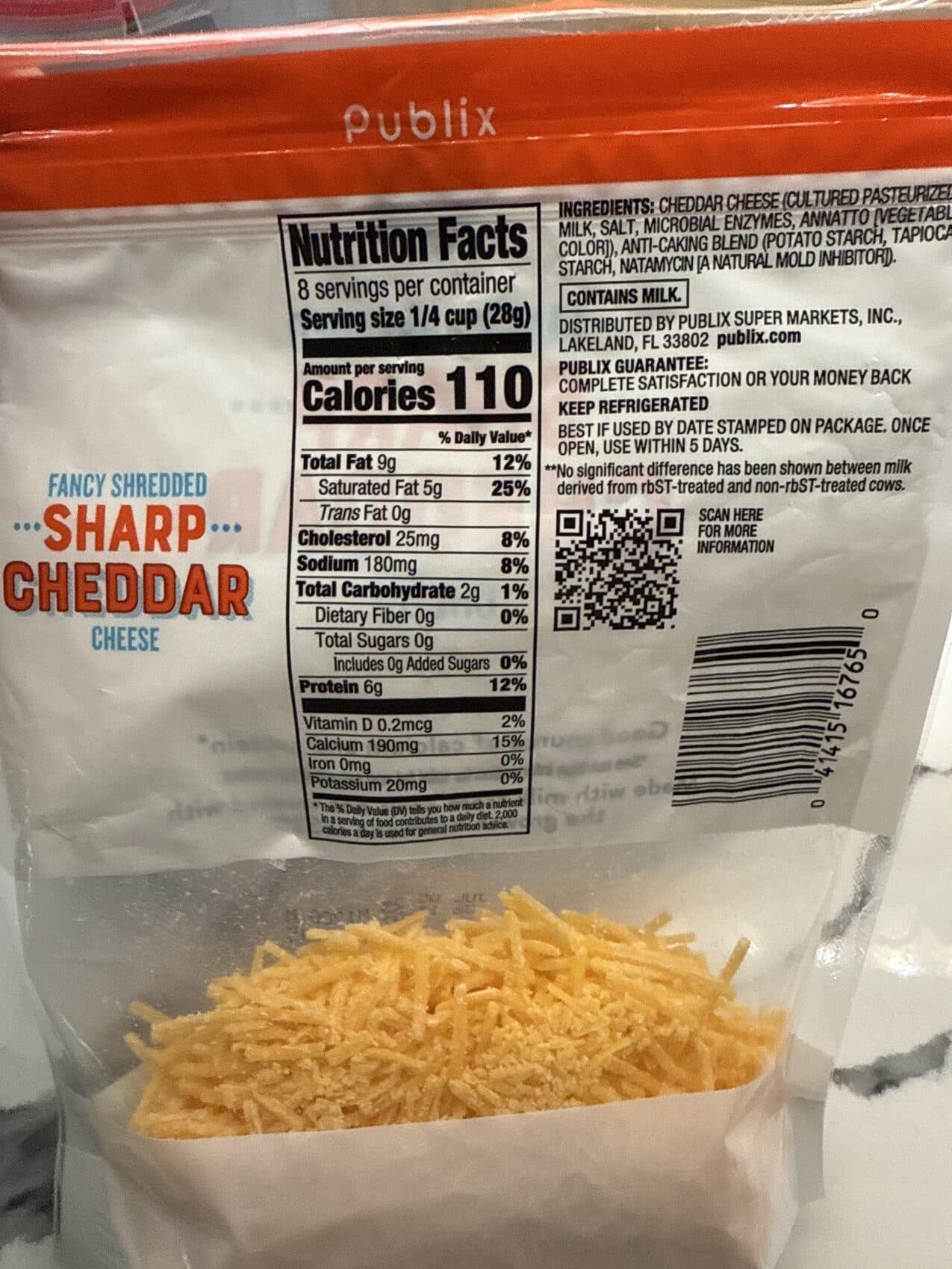 Publix Fancy Shredded Sharp Cheddar Cheese packshot