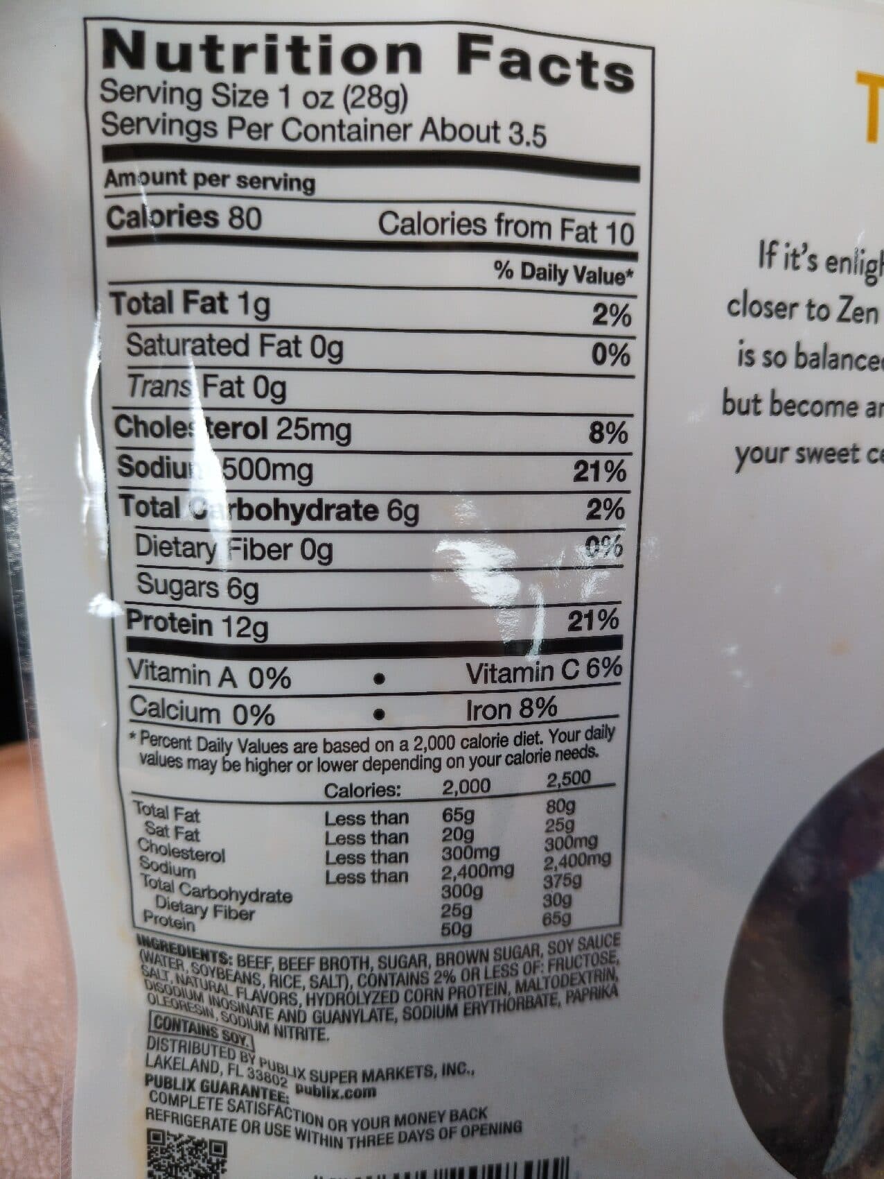 Publix Super Markets Inc. Beef Jerky packshot