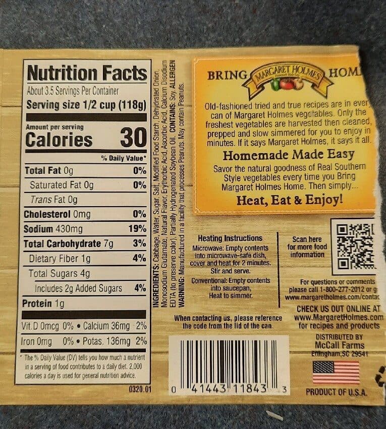 Margaret Holmes Seasoned Cabbage packshot