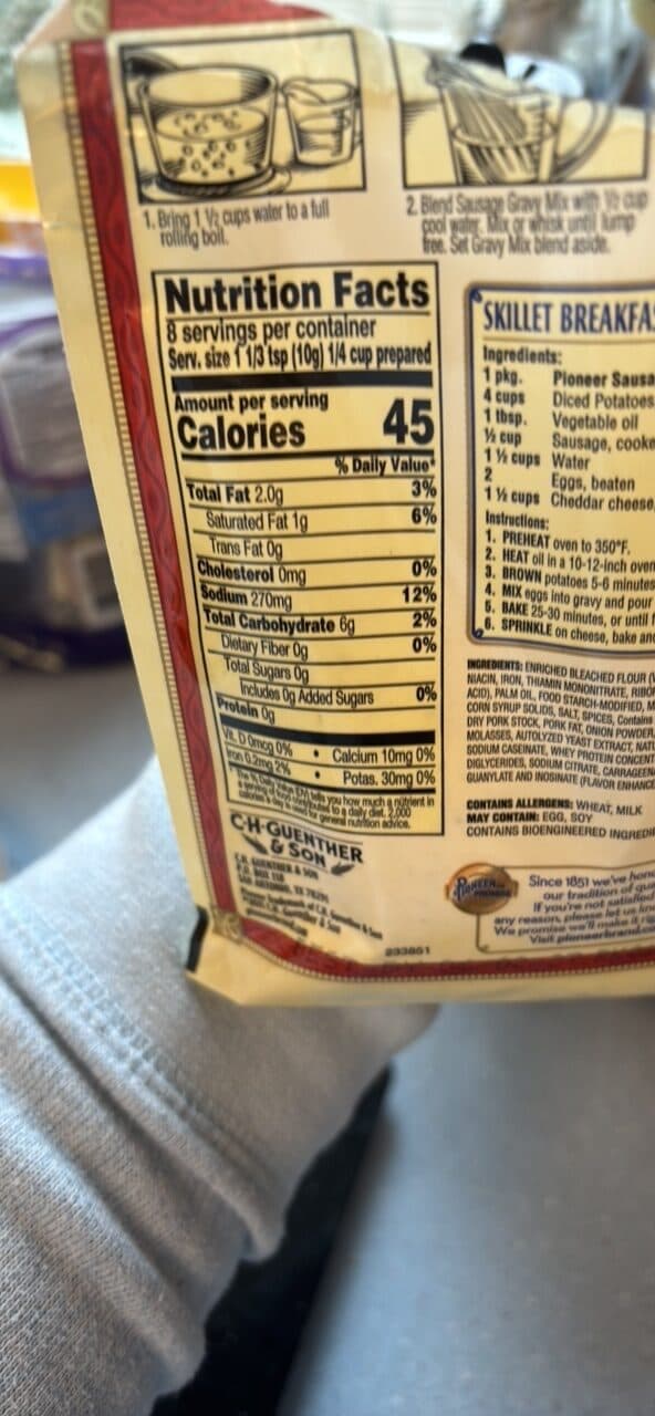 Pioneer Country Sausage Flavor Gravy Mix packshot