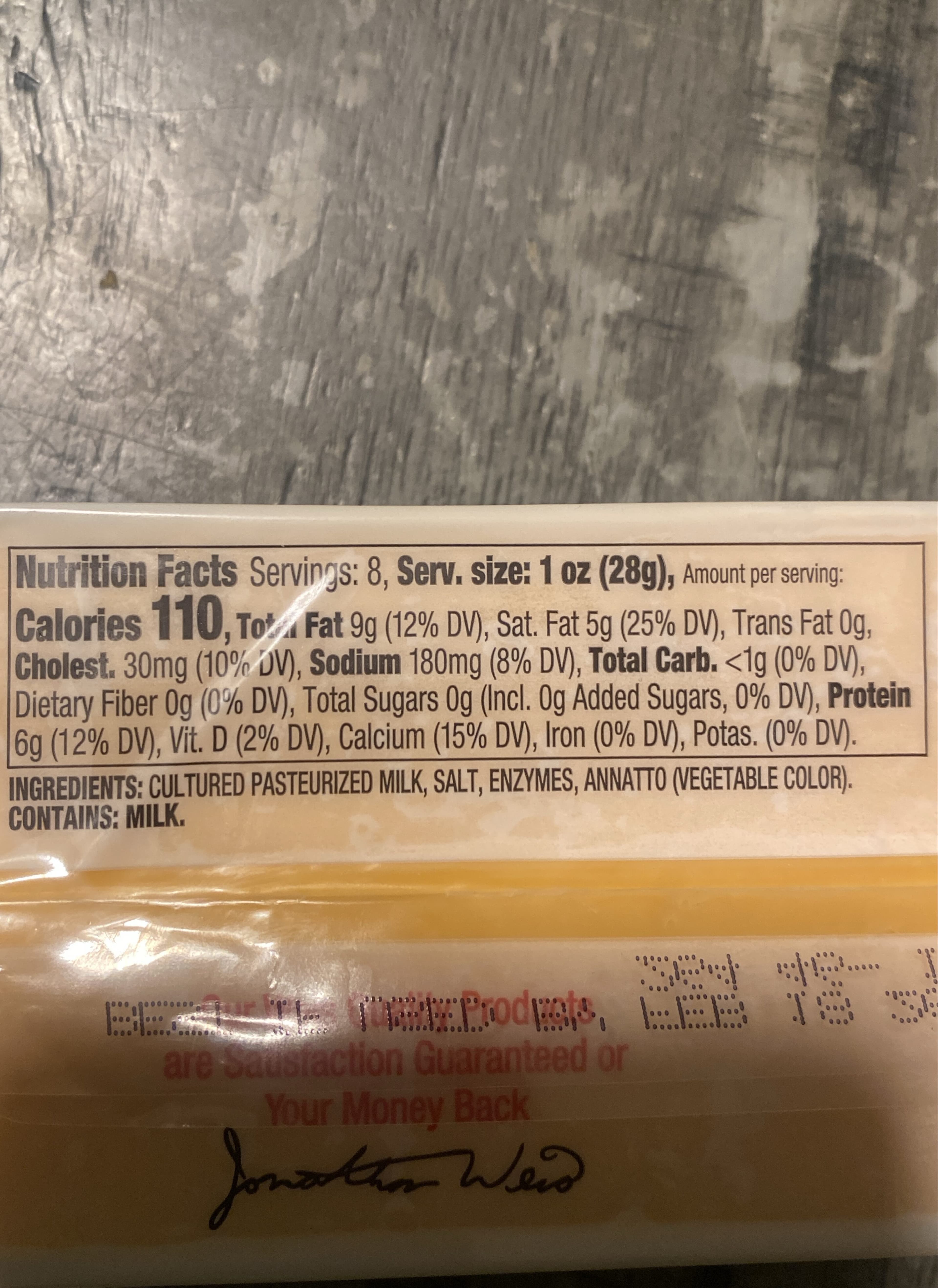 Weis New York Extra Sharp yellow cheddar cheese packshot
