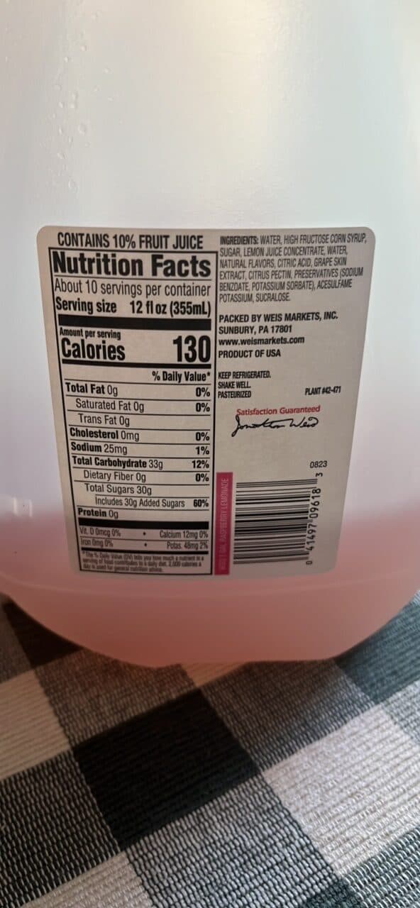 weis RASPBERRY LEMONADE packshot