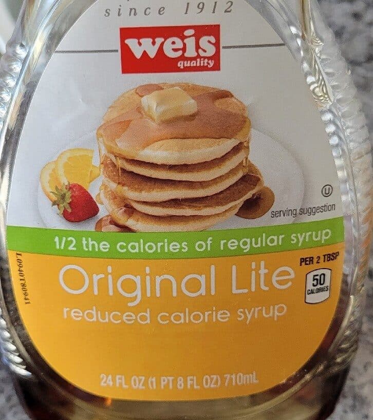 Weis Quality Original Lite Reduced Calorie Syrup packshot