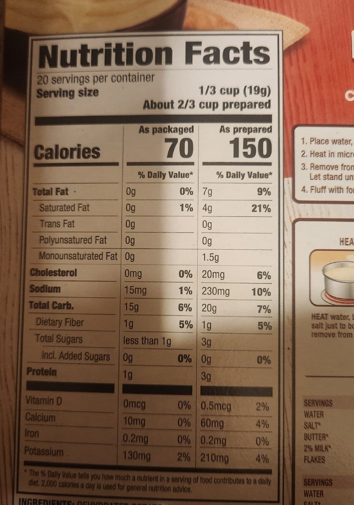 Weis Quality Instant Mashed Potatoes packshot
