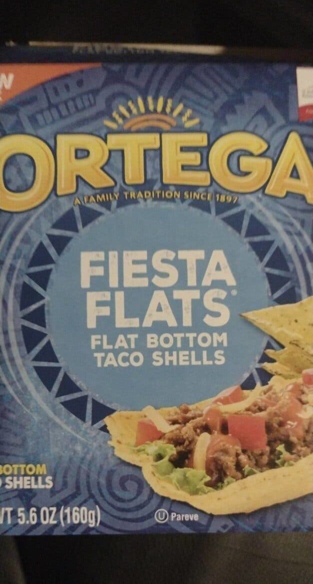 Ortega Fiesta flats flat bottom taco shells packshot