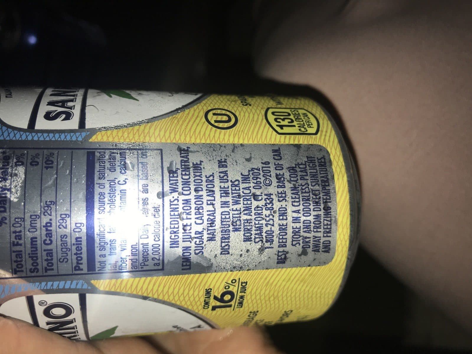 Sanpellegrino Usa Inc. Italian Sparkling Lemon Beverage From Concentrate packshot