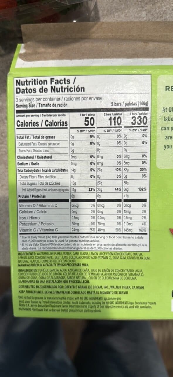 Outshine FRUIT BARS WATERMELON packshot