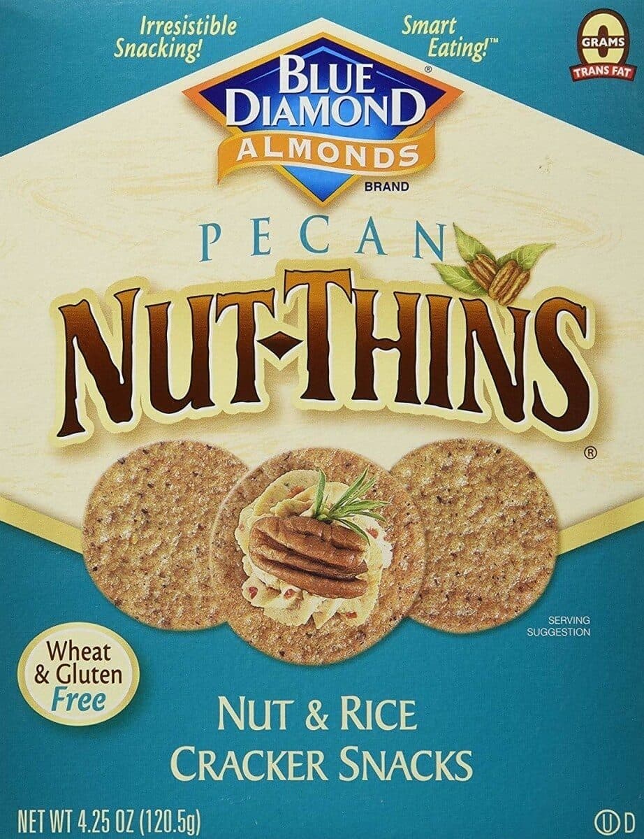 Blue Diamond Almonds Pecan Nut-Thins Nut & Rice Cracker Snacks packshot