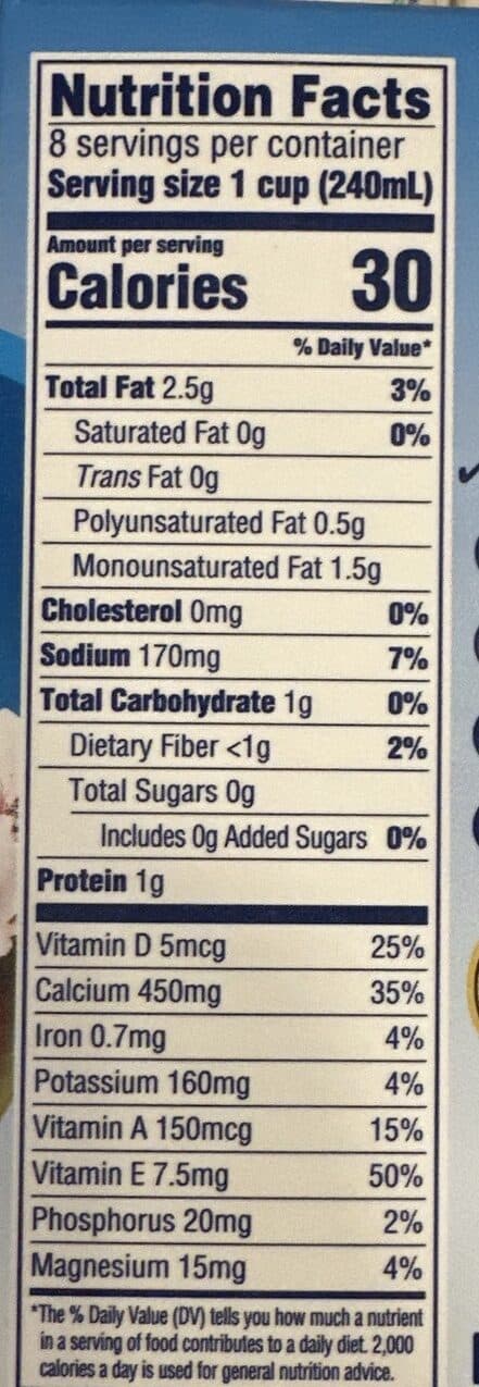 Blue Diamond Almondmilk packshot