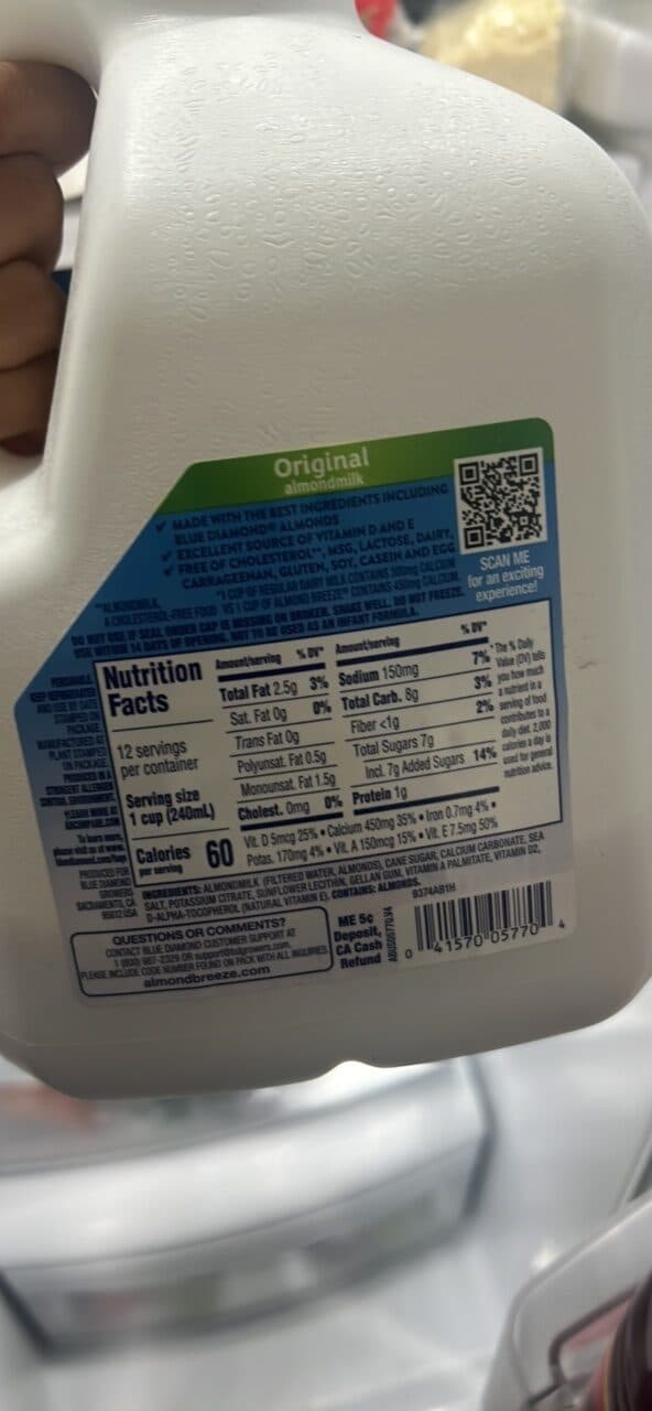Blue Diamond Almonds Original almondmilk packshot