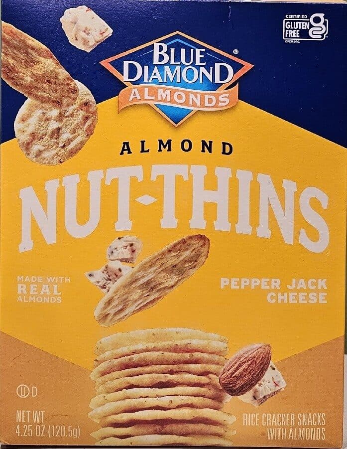 Blue Diamond Almonds Almond Nut-Thins Pepper Jack Cheese Rice Cracker Snacks with Almonds packshot