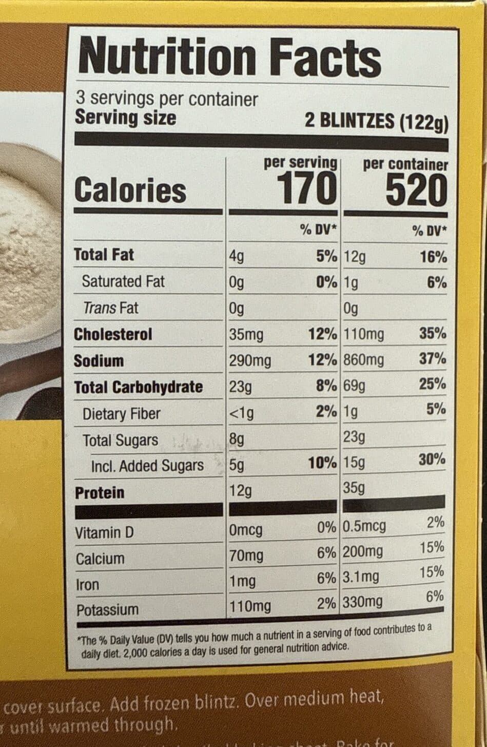 Golden Cheese Blintzes packshot