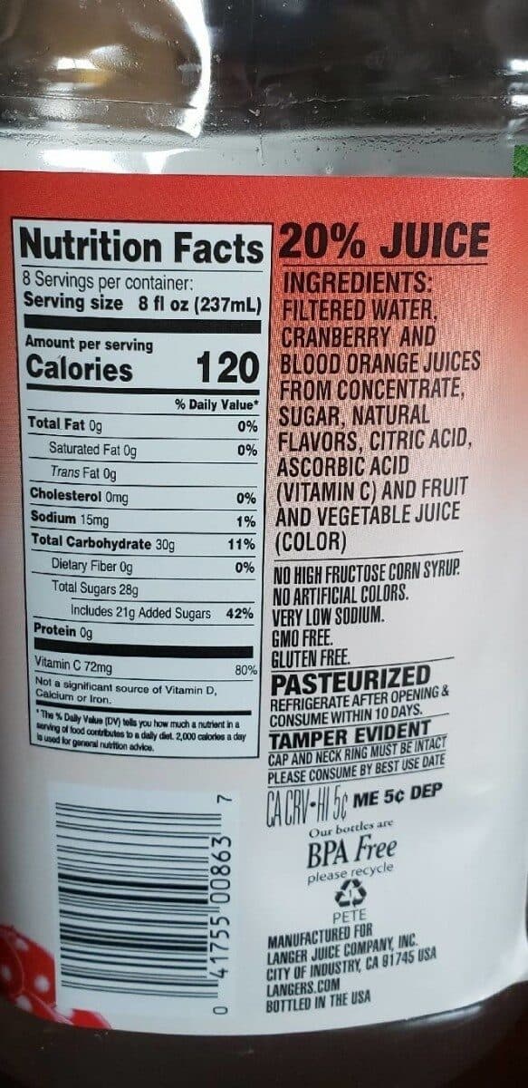 Langers Juice Cocktail packshot
